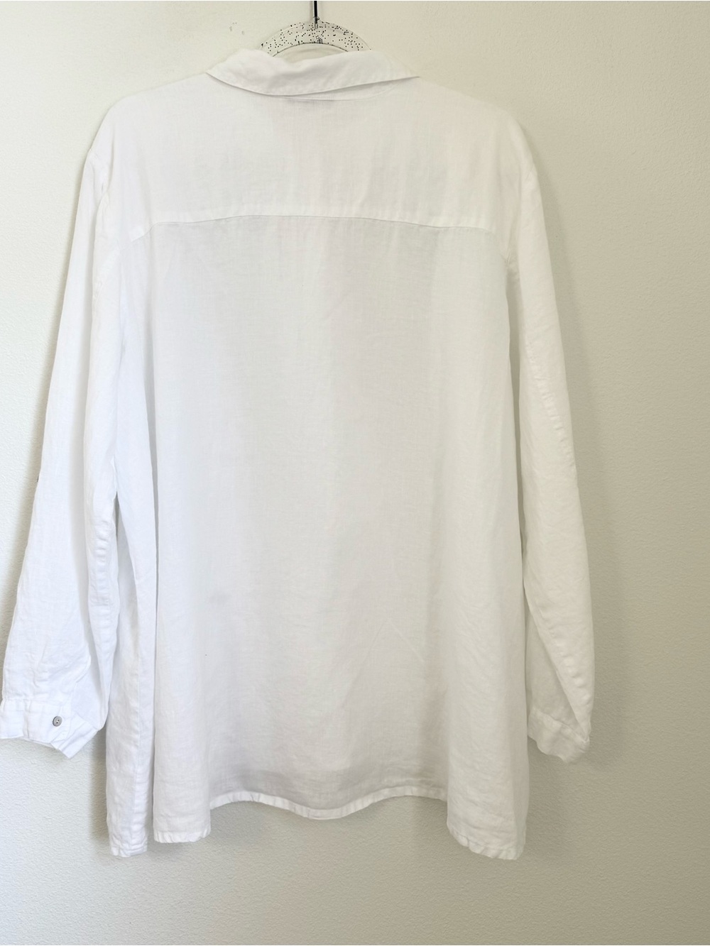 EILEEN FISHER WOMAN IRISH LINEN BUTTON FRONT CLOSURE LONG SLEEVE TOP SHIRT Sz XL - Picture 10 of 10